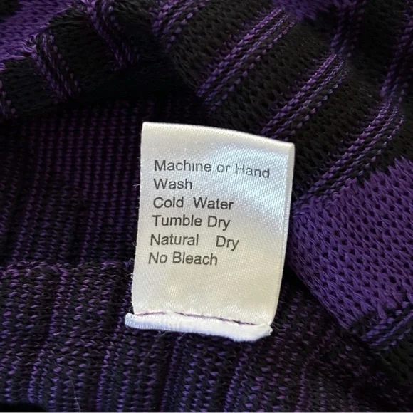Ming Wang Purple Zebra Striped Knit Jacket Cardigan Medium - Picture 8 of 9